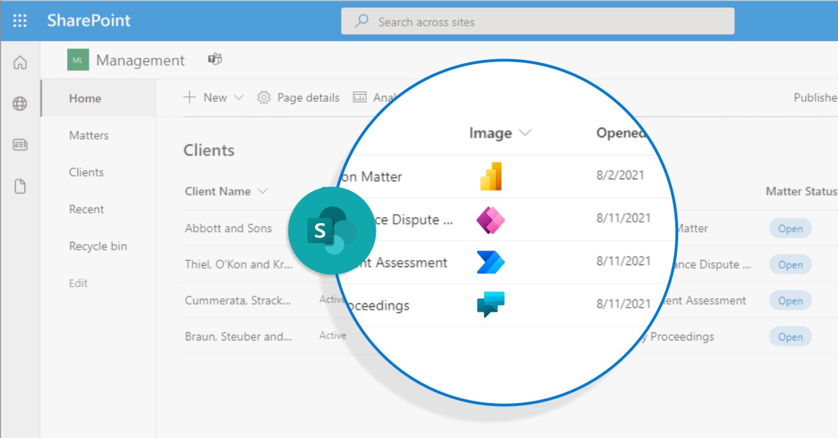 SharePoint Update com a coluna de imagem ressaltada