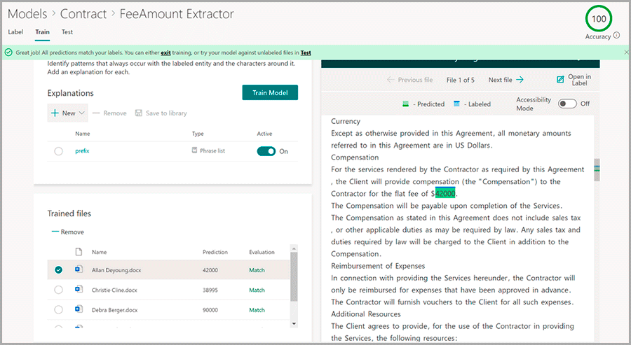 Extraçãode metadata no SharePoint Syntex com auxílio de inteligência artificial para reconhecer documentos