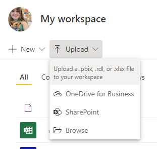 novo botão para fazer upload de arquivos de dispositivos locais, de sites do SharePoint e do OneDrive for Business