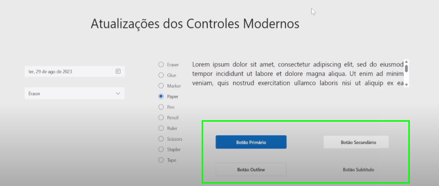 Atualizações dos controles modernos no Power Apps que permitem customizar botões de maneira diferente